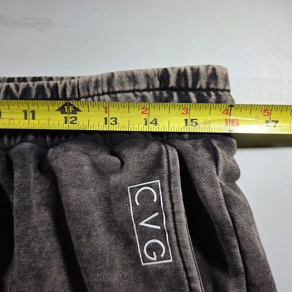 CVG Womens Washed Black sweat Shorts L Cotton/Polyester Blend Drawstring Pockets - Picture 5 of 7